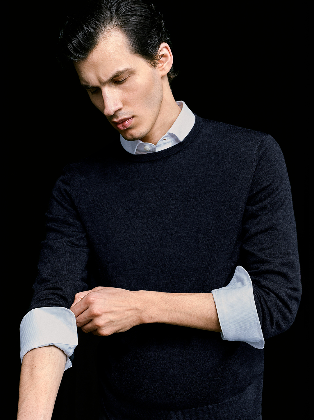 close up with knitwear and shirt